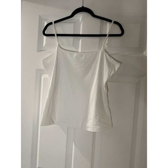 Pumiey Tops - Pumiey Square Neck Basic Cami Tank Xl White